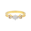 0.10 Ct. IGI Certified Delicate Diamond Flower Ring 18K Yellow Gold Fine Jewelry