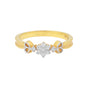 0.10 Ct. IGI Certified Delicate Diamond Flower Ring 18K Yellow Gold Fine Jewelry