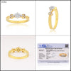 0.10 Ct. IGI Certified Delicate Diamond Flower Ring 18K Yellow Gold Fine Jewelry - view 9
