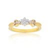 0.10 Ct. IGI Certified Delicate Diamond Flower Ring 18K Yellow Gold Fine Jewelry - view 3