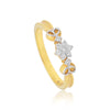 0.10 Ct. IGI Certified Delicate Diamond Flower Ring 18K Yellow Gold Fine Jewelry - view 2