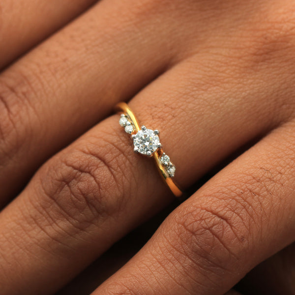 0.40 Ct. IGI Certified 18K Yellow Gold GH VS Diamond Twist Engagement Ring - view 4