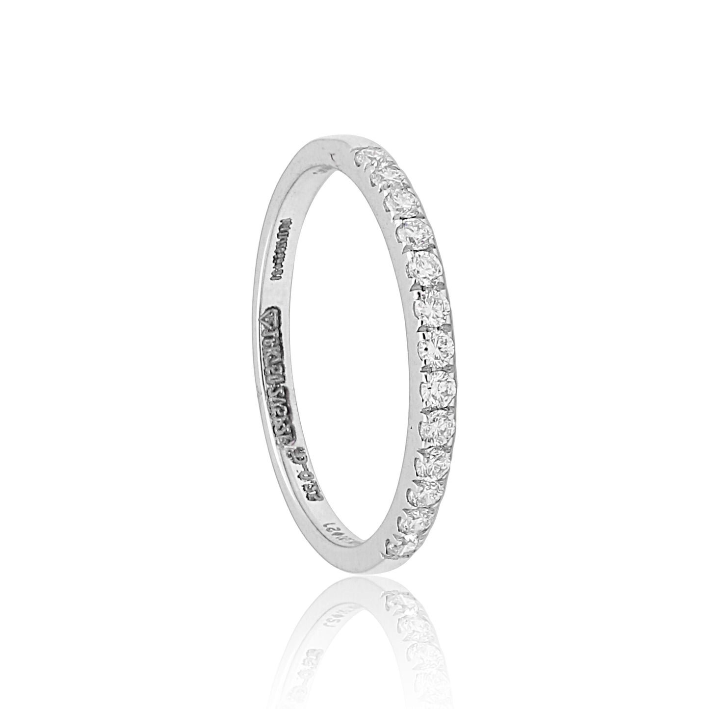 0.25 Ct. IGI Certified 18k White Gold GH VS Diamond Half Eternity Band Ring - view 2
