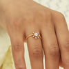 0.17 Ct. IGI Certified 18k Yellow Gold Floral GH VS White Diamond Blossom Ring - view 5