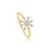 0.17 Ct. IGI Certified 18k Yellow Gold Floral GH VS White Diamond Blossom Ring - view 2