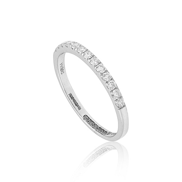 0.25 Ct. IGI Certified 18k White Gold GH VS Diamond Half Eternity Band Ring - view 5