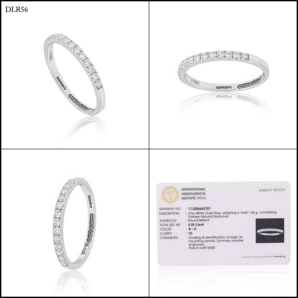 0.25 Ct. IGI Certified 18k White Gold GH VS Diamond Half Eternity Band Ring - view 8