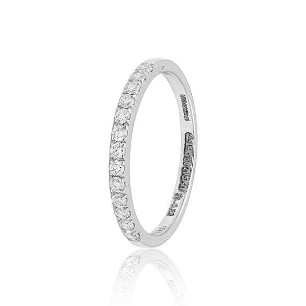 0.25 Ct. IGI Certified 18k White Gold GH VS Diamond Half Eternity Band Ring - view 3