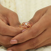 0.17 Ct. IGI Certified 18k Yellow Gold Floral GH VS White Diamond Blossom Ring - view 4