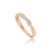 0.09 Ct. IGI Certified 18k Yellow Gold Diamond Twist Ring Wedding Eternity Band - view 5