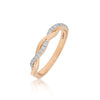 0.09 Ct. IGI Certified 18k Yellow Gold Diamond Twist Ring Wedding Eternity Band - view 4