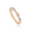 0.09 Ct. IGI Certified 18k Yellow Gold Diamond Twist Ring Wedding Eternity Band - view 2