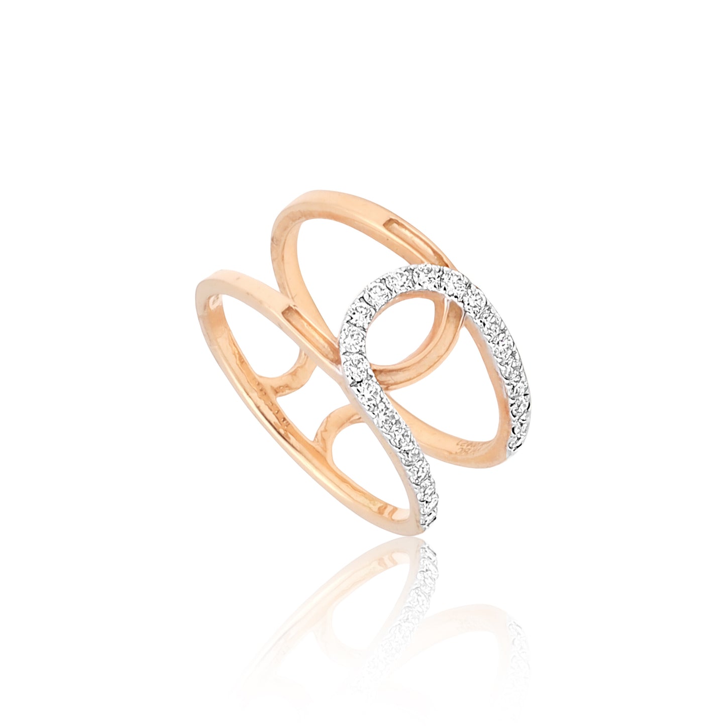 0.33 Ct. IGI Natural Diamond Rose Gold Open Band Ring in 18K for Women Gift - view 5