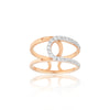 0.33 Ct. IGI Natural Diamond Rose Gold Open Band Ring in 18K for Women Gift - view 4