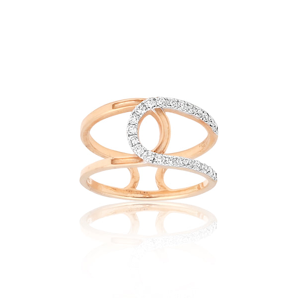 0.33 Ct. IGI Natural Diamond Rose Gold Open Band Ring in 18K for Women Gift - view 4