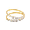 0.37 Ct. IGI Certified Natural Diamond 18k Yellow Gold Double Row Ring