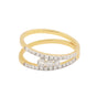 0.37 Ct. IGI Certified Natural Diamond 18k Yellow Gold Double Row Ring