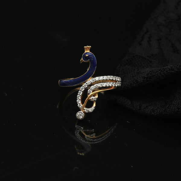 0.29 Ct. IGI Natural Diamond Peacock Ring in 18K Gold for Women Birthday Gift - view 4