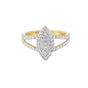 0.75 Ct. IGI Natural Diamond Marquise Cluster Ring in 18K Yellow Gold for Women