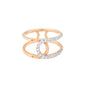 0.33 Ct. IGI Natural Diamond Rose Gold Open Band Ring in 18K for Women Gift
