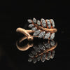 0.14 Ct. 18k Rose Gold Diamond Leaf Ring - IGI Certified Nature-Inspired Band - view 5