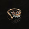 0.14 Ct. 18k Rose Gold Diamond Leaf Ring - IGI Certified Nature-Inspired Band - view 6