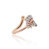 0.14 Ct. 18k Rose Gold Diamond Leaf Ring - IGI Certified Nature-Inspired Band - view 4