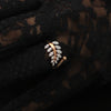 0.14 Ct. 18k Rose Gold Diamond Leaf Ring - IGI Certified Nature-Inspired Band - view 7