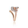 0.14 Ct. 18k Rose Gold Diamond Leaf Ring - IGI Certified Nature-Inspired Band - view 3