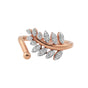 0.14 Ct. 18k Rose Gold Diamond Leaf Ring - IGI Certified Nature-Inspired Band