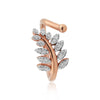 0.14 Ct. 18k Rose Gold Diamond Leaf Ring - IGI Certified Nature-Inspired Band - view 2