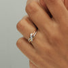 0.16 Ct IGI Certified Natural Diamond 18k Tri-Tone Gold Knot Ring For Engagement - view 6
