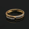 0.17 Ct. IGI Certified Natural Diamond 18k Yellow Gold Bar Ring For Girl Gift - view 6