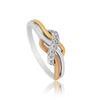0.16 Ct IGI Certified Natural Diamond 18k Tri-Tone Gold Knot Ring For Engagement - view 2