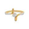 0.35 Ct. IGI Certified Natural Diamond 18k Yellow Gold Flower Ring For Wedding - view 3