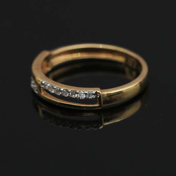 0.17 Ct. IGI Certified Natural Diamond 18k Yellow Gold Bar Ring For Girl Gift - view 7