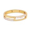 0.17 Ct. IGI Certified Natural Diamond 18k Yellow Gold Bar Ring For Girl Gift - view 2