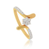0.35 Ct. IGI Certified Natural Diamond 18k Yellow Gold Flower Ring For Wedding - view 2