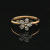0.09 Ct. IGI Certified Natural Diamond 18k Solid Rose Gold Flower Ring - view 6