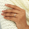 0.35 Ct. IGI Certified Natural Diamond 18k Yellow Gold Flower Ring For Wedding - view 6