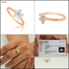 0.09 Ct. IGI Certified Natural Diamond 18k Solid Rose Gold Flower Ring - view 12