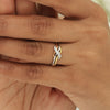 0.16 Ct IGI Certified Natural Diamond 18k Tri-Tone Gold Knot Ring For Engagement - view 4