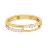 0.17 Ct. IGI Certified Natural Diamond 18k Yellow Gold Bar Ring For Girl Gift