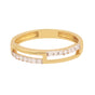 0.17 Ct. IGI Certified Natural Diamond 18k Yellow Gold Bar Ring For Girl Gift
