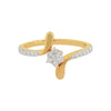 0.35 Ct. IGI Certified Natural Diamond 18k Yellow Gold Flower Ring For Wedding