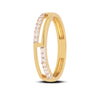0.17 Ct. IGI Certified Natural Diamond 18k Yellow Gold Bar Ring For Girl Gift - view 3