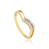 0.13 Ct. IGI Certified 18k Yellow Gold GH VS White Diamond Bypass Ring - view 2