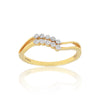 0.13 Ct. IGI Certified 18k Yellow Gold GH VS White Diamond Bypass Ring - view 3
