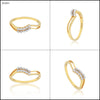 0.13 Ct. IGI Certified 18k Yellow Gold GH VS White Diamond Bypass Ring - view 6