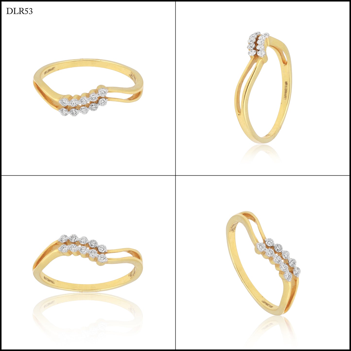 0.13 Ct. IGI Certified 18k Yellow Gold GH VS White Diamond Bypass Ring - view 6